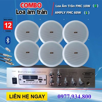 Bộ 6 loa âm trần FMC, 1 amply giá 4.000.000vnđ