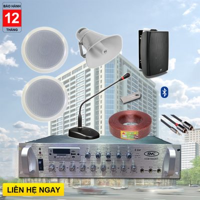 Hệ thống âm thanh toà nhà chung cư mini thông báo vùng chuyên nghiệp, nghe nhạc nền