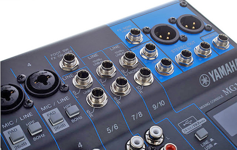 Ngõ kết nối tín hiệu của Mixer Yamaha MG10XU