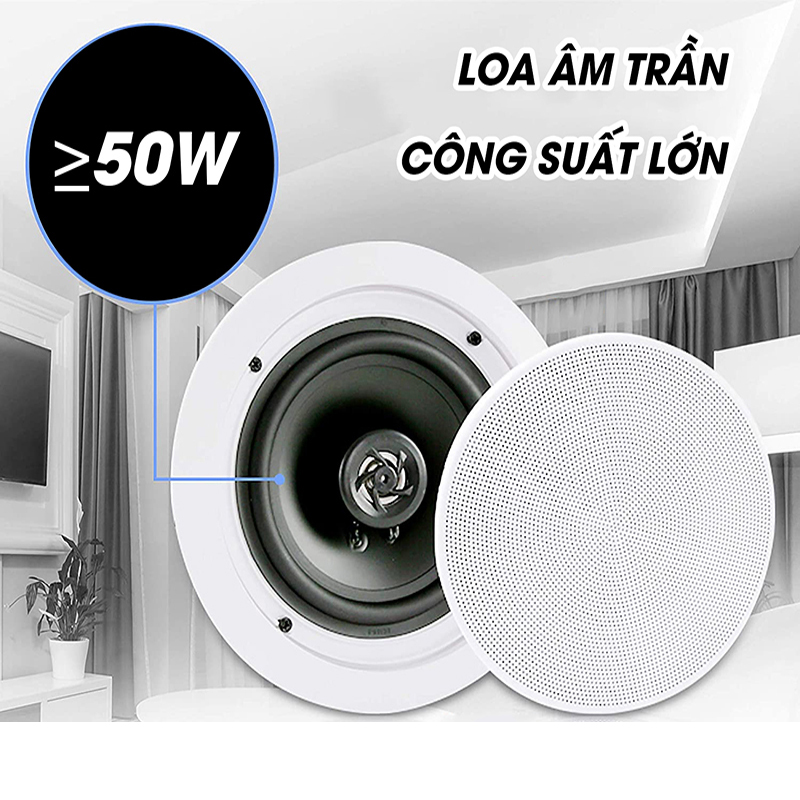 Công suất loa âm trần ảnh hưởng đến cách tính số lượng loa cho không gian phòng