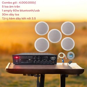 Combo loa âm trần cho quán cafe, shop thời trang, văn phòng, nhà hàng nghe nhạc bolero, nhẹ nhàng sâu lắng